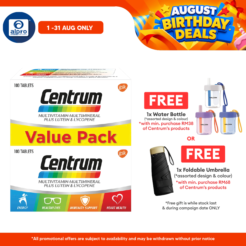 Centrum Multivitamin 2x100s | Eye & Bone Health Centrum