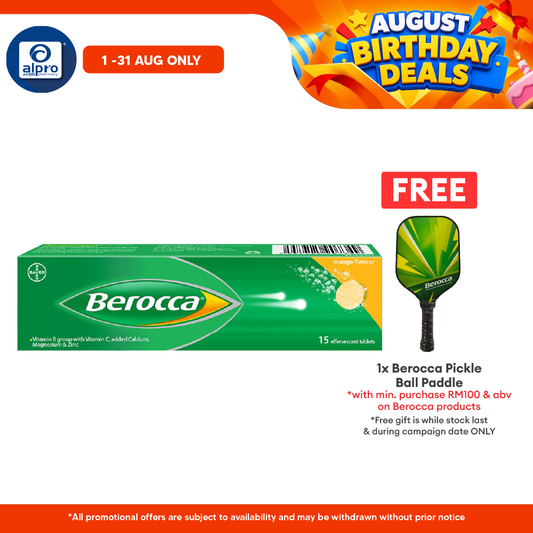 Berocca Effervescent Vitamin C Mango 15s | Helps Release Energy Berocca