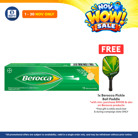 Berocca Effervescent Vitamin C Mango 15s | Helps Release Energy