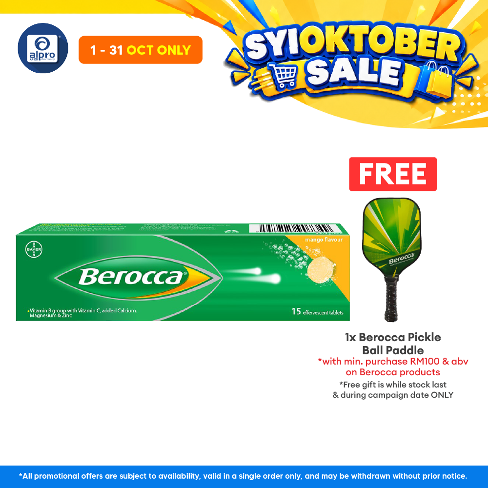 Berocca Effervescent Vitamin C Mango 15s | Helps Release Energy