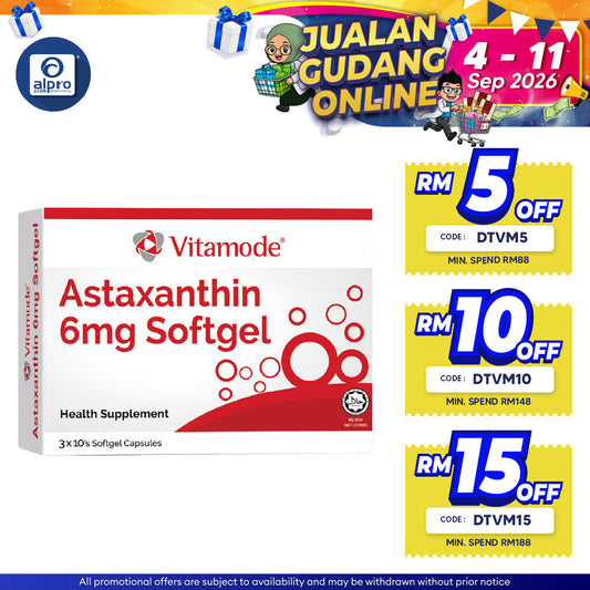 Vitamode Astaxanthin 6mg x 30s | Natural Antioxidant Support Vitamode