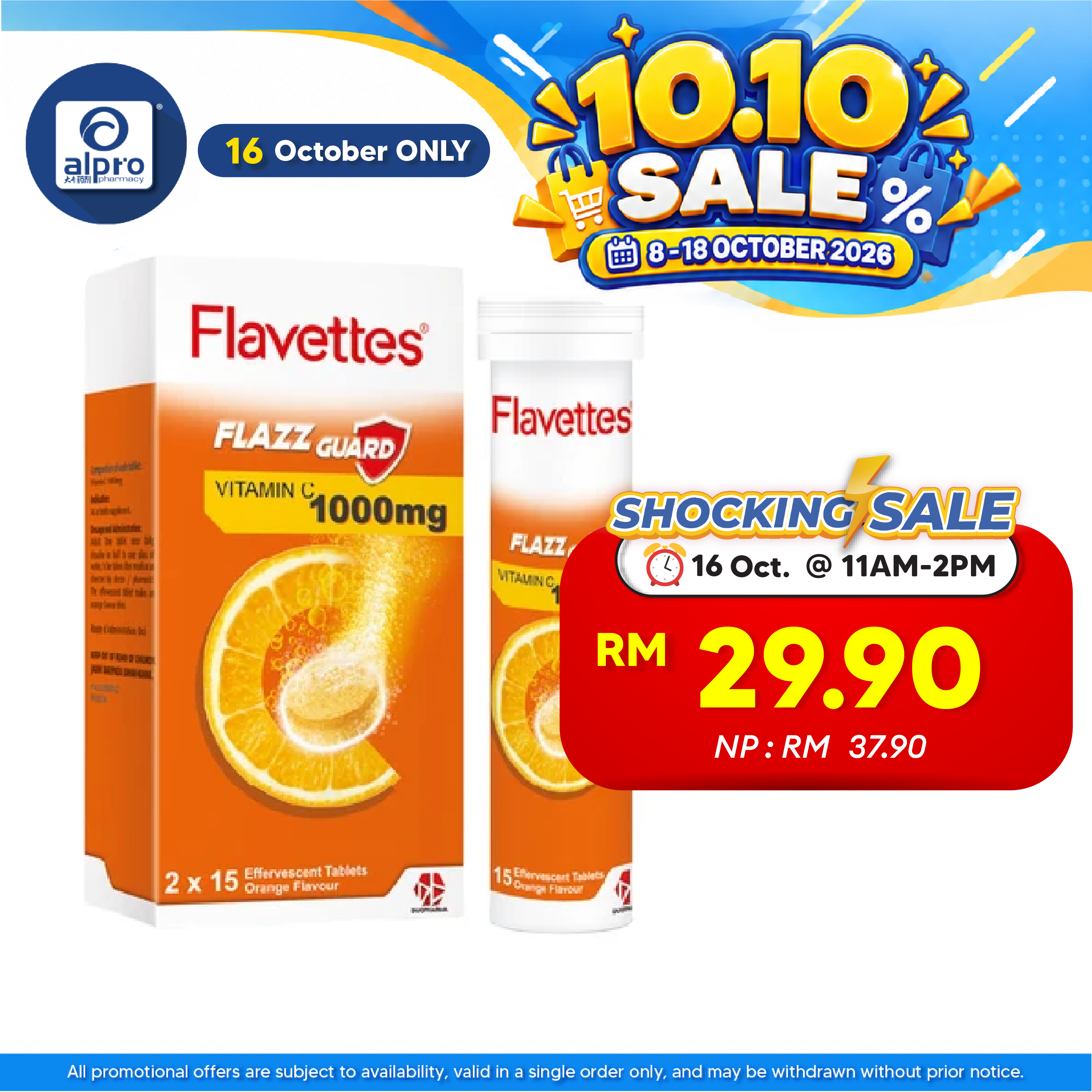 Flavettes Flazz Guard Effervescent Orange 30s | Boost Immune System