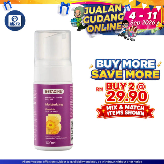 Betadine Feminine Wash Moist Calendula 100ml | Soothe and Calm Sensitive Skin Yu Yee