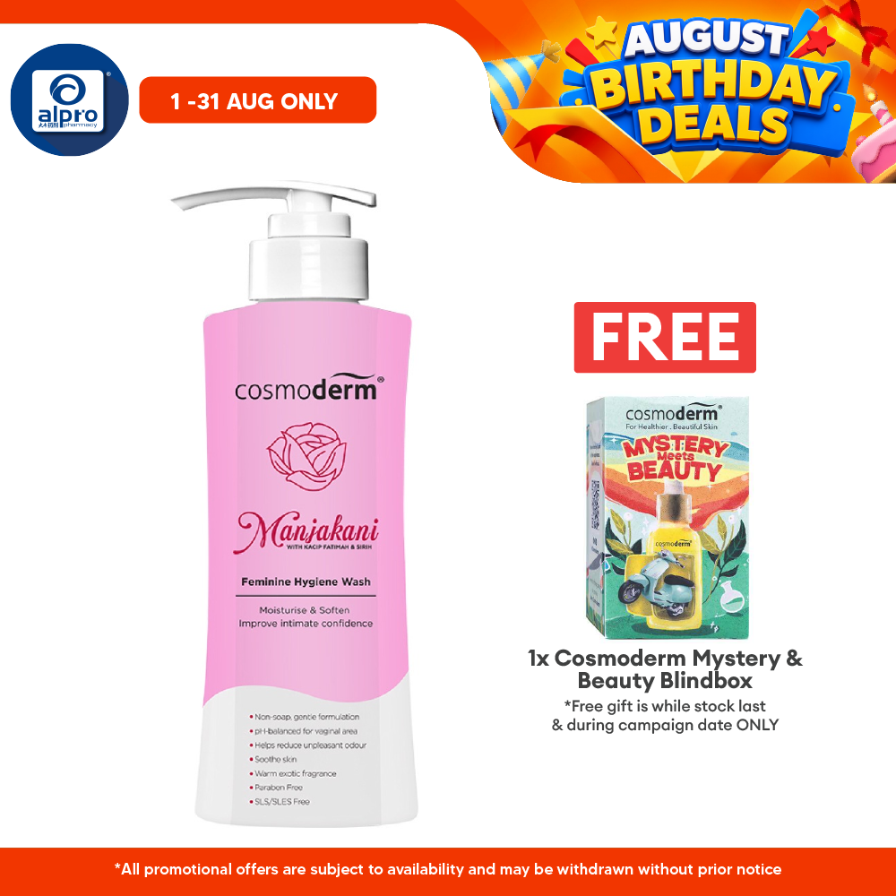 Cosmoderm Manjakani Hygiene Wash 375ml Cosmoderm