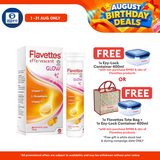 Flavettes Glow Effervescent 30s | Anti-Aging & Skin Brightening Flavettes