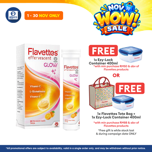 Flavettes Glow Effervescent 30s | Anti-Aging & Skin Brightening