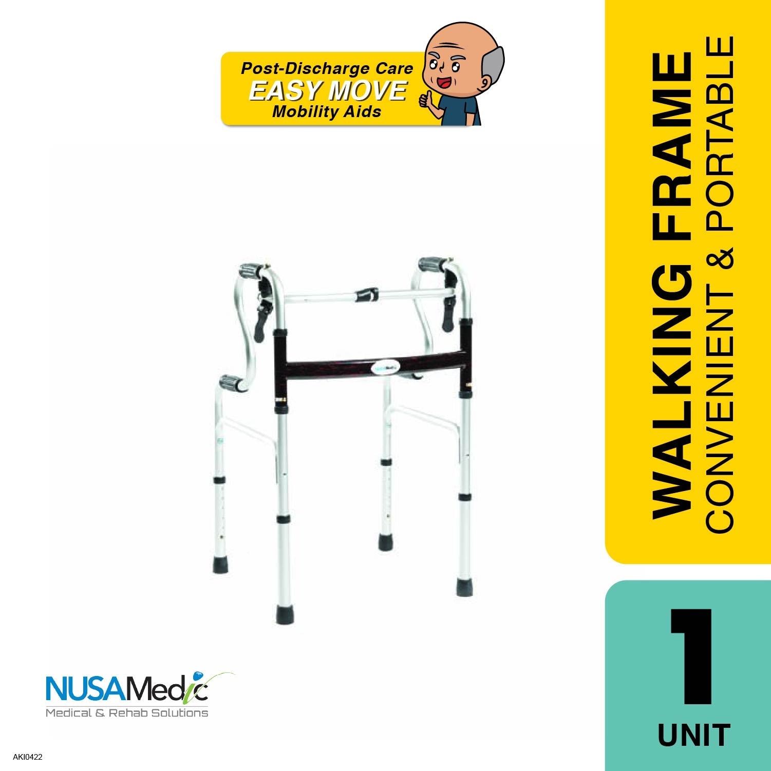 Nusa Medic Rising Walking Frame MM/1407 | Convenient Nusa Medic