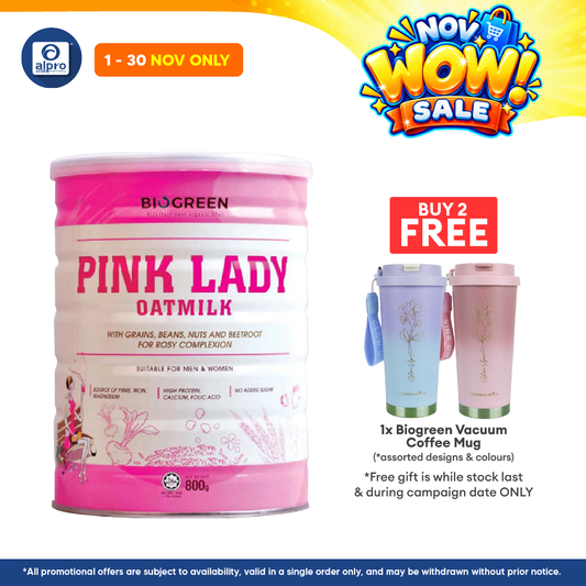 Biogreen Pink Lady Oatmilk 800g | Strengthening Bones and Teeth Density