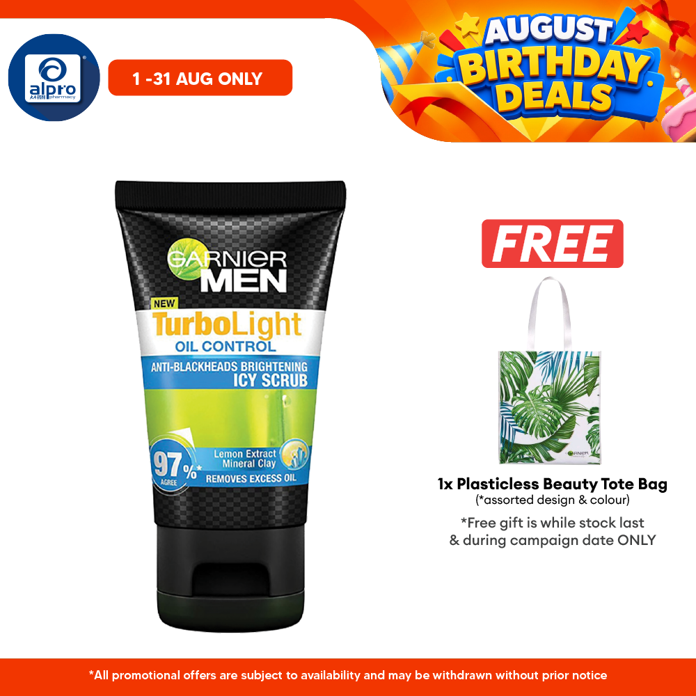 Garnier Men Turbolight Oil Control Icy Scrub 150ml Garnier