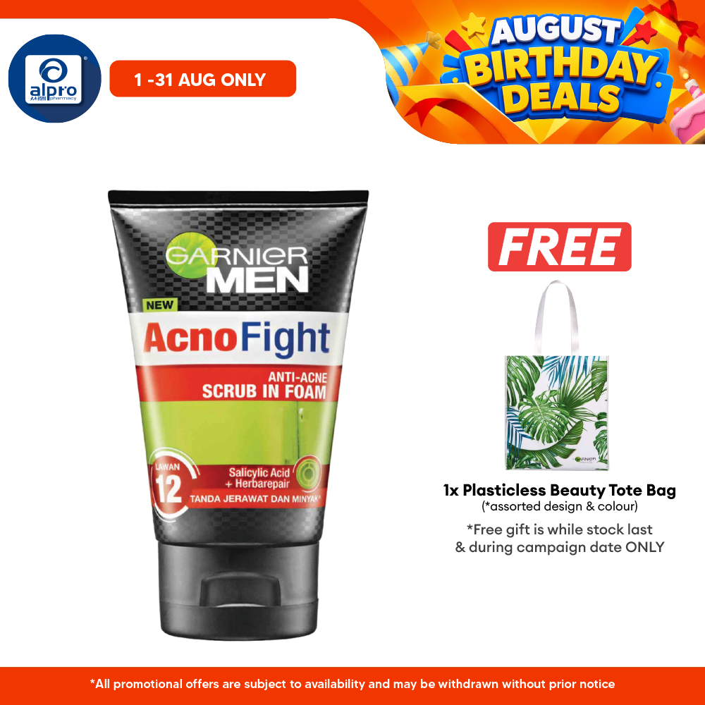 Garnier Men Acno Fight Anti Acne Scrub In Foam 150ml Garnier