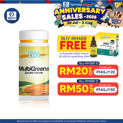 Powerlife Multi Greens 150s | General Health Maintainence Powerlife