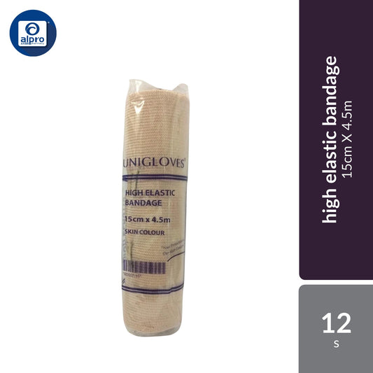 Unigloves High Elastic Bandage 15cmx4.5m 12s Unigloves