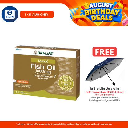 Bio-life Maxx Fish Oil 1000mg 3x100s | Support the Body System Bio-life