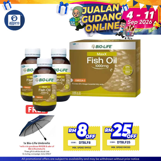 Bio-life Maxx Fish Oil 1000mg 3x100s | Support the Body System Bio-life
