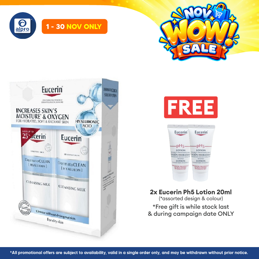 Eucerin Dermatoclean Mild Cleansing Milk 2x200ml