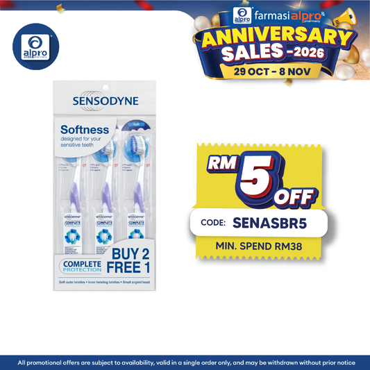 Sensodyne Complete Protection Toothbrush Soft 3s | Suitable For Sensitivity Tooth