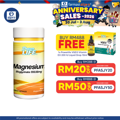 Powerlife Magnesium 555.56mg 60s Powerlife