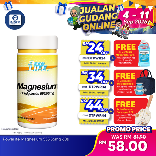Powerlife Magnesium 555.56mg 60s Kinohimitsu