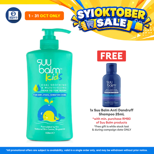 Suu Balm Kids Soothing & Moisturising Head To Toe Wash 420ml