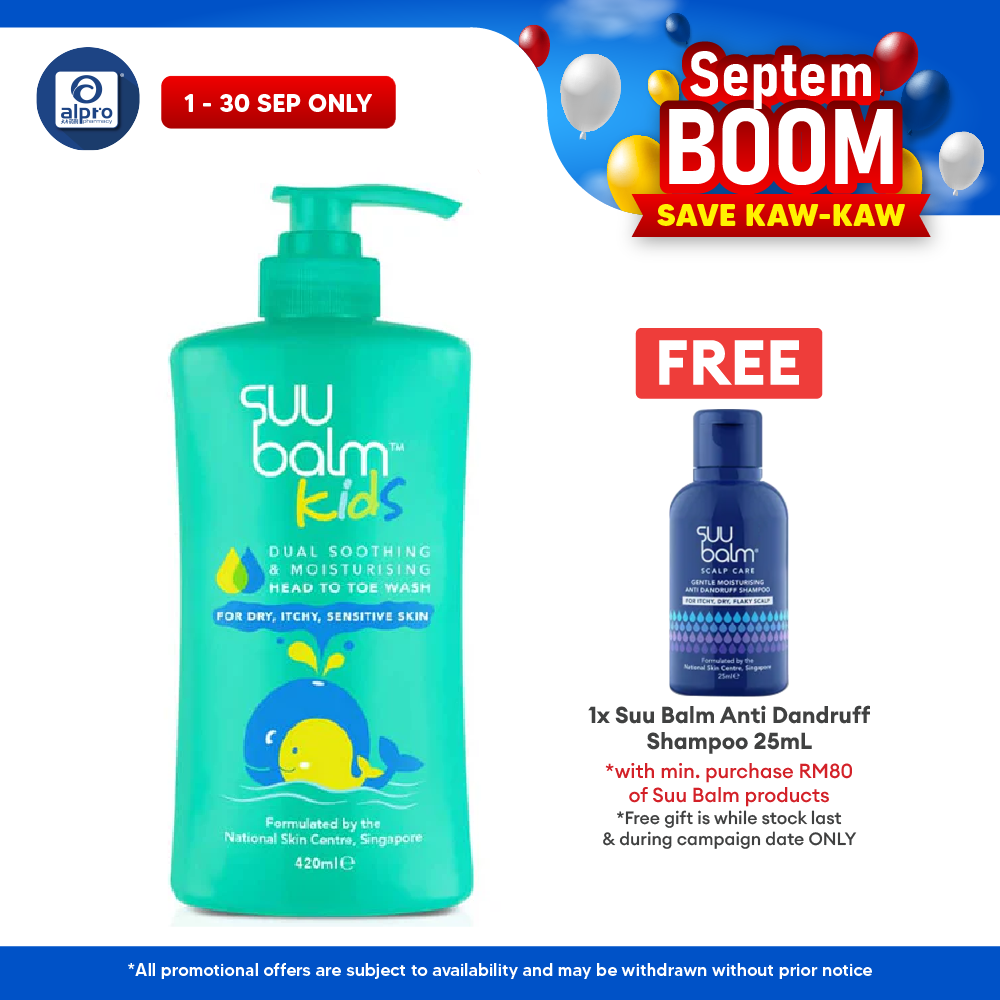Suu Balm Kids Soothing & Moisturising Head To Toe Wash 420ml Suu Balm
