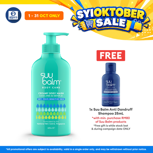 Suu Balm Cooling & Moisturising Cream Body Wash 420ml | For Sensitive and Dry Skin