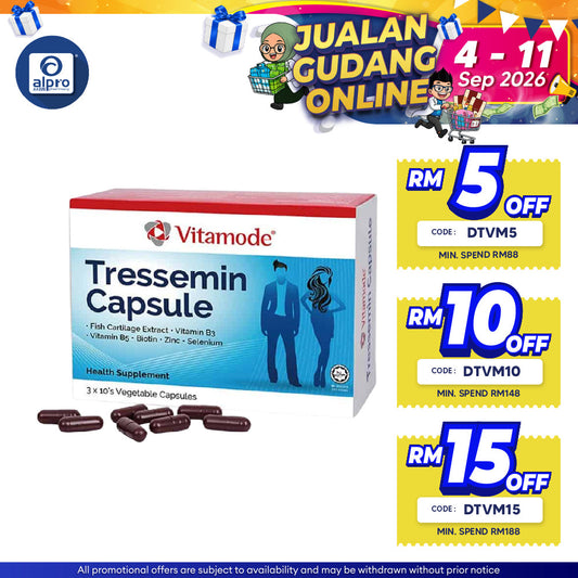 Vitamode Tressemin 520mg Capsule 30s| Nourishes Hair Follicles Vitamode