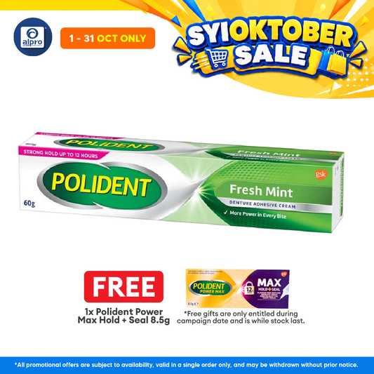 Polident Fresh Mint Denture Adhesive Cream 60g