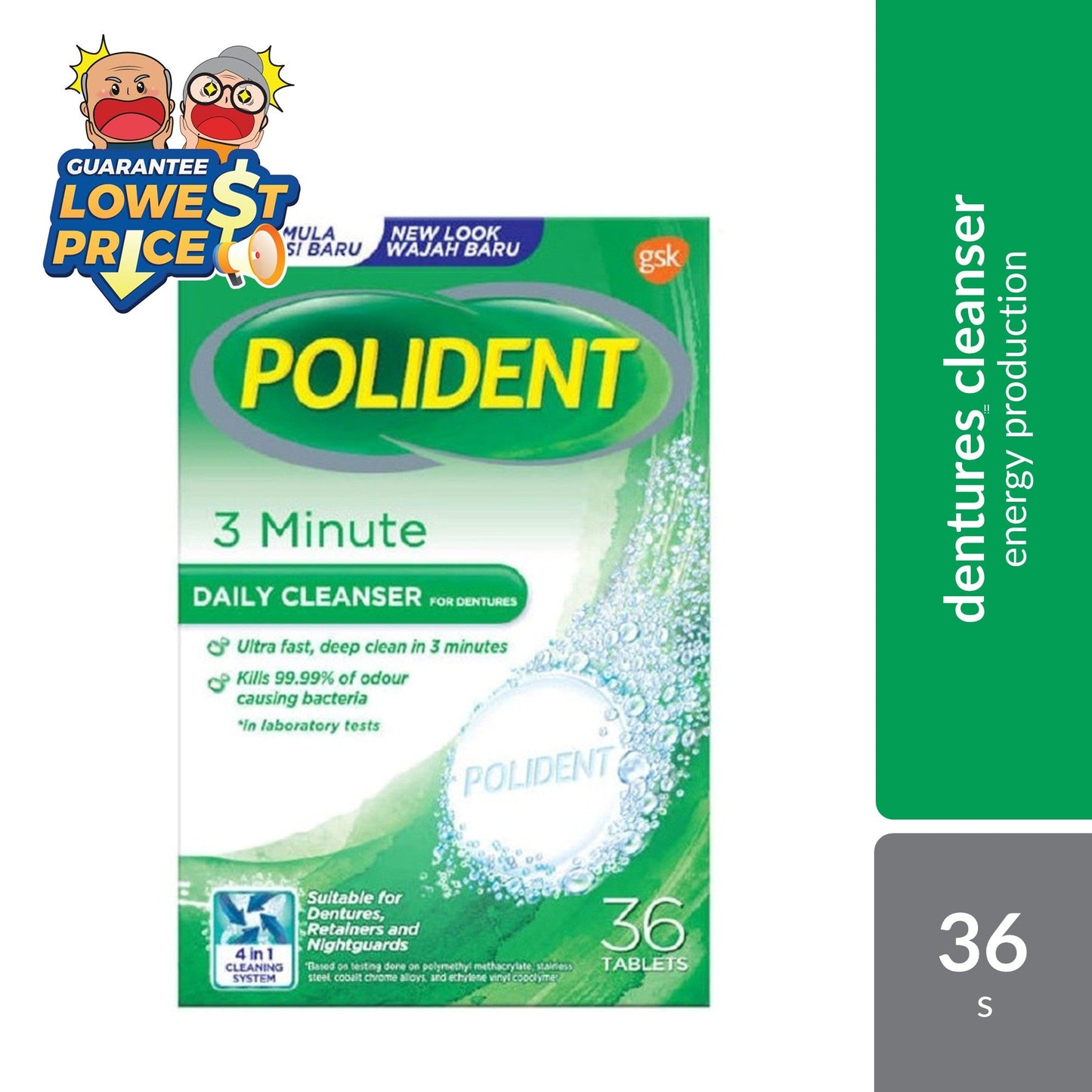 Polident Daily Cleanser For Dentures 3 Minute 36s (Promo) | Remove Plaque and Stain Polident
