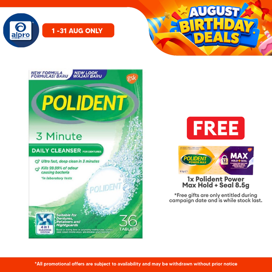 Polident Daily Cleanser For Dentures 3 Minute 36s (Promo) | Remove Plaque and Stain Polident