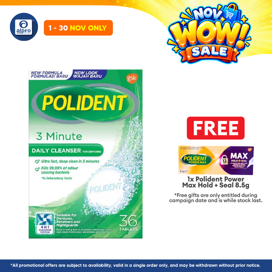 Polident Daily Cleanser For Dentures 3 Minute 36s (Promo) | Remove Plaque and Stain
