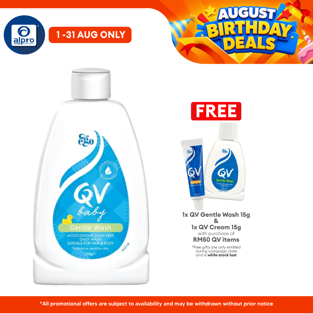 Ego QV Baby Gentle Wash 250g | Suitable for Hair & Body QV