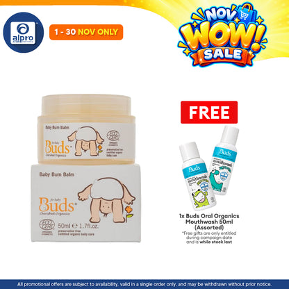 Buds Cherished Organics Baby Bum Balm 50ml | Soothe and Comfort