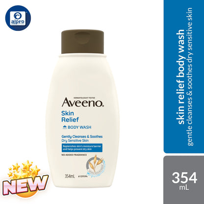 Aveeno Skin Relief Body Wash 354mL | Gentle Cleanses &amp; Soothes Dry Sensitive Skin Alpro Pharmacy