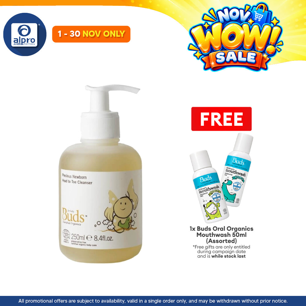 Buds Cherished Organics Precious Newborn Head toToe Cleanser 250ml | Soothe and Hydrates