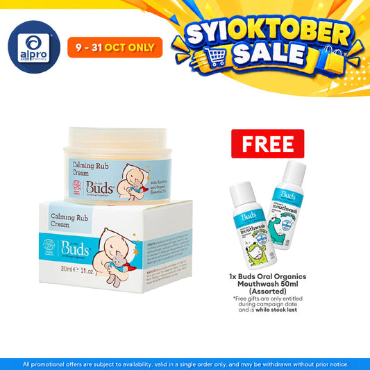 Buds Soothing Organics Calming Rub Cream 30ml | Soothes and Calms Baby Tummy