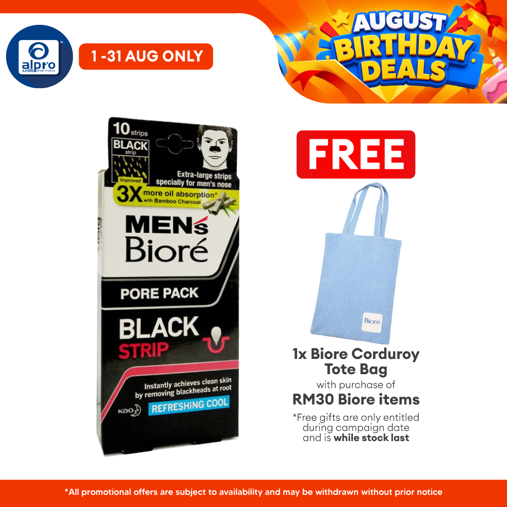 Biore Men's Pore Pack Black Strip 10s Biore