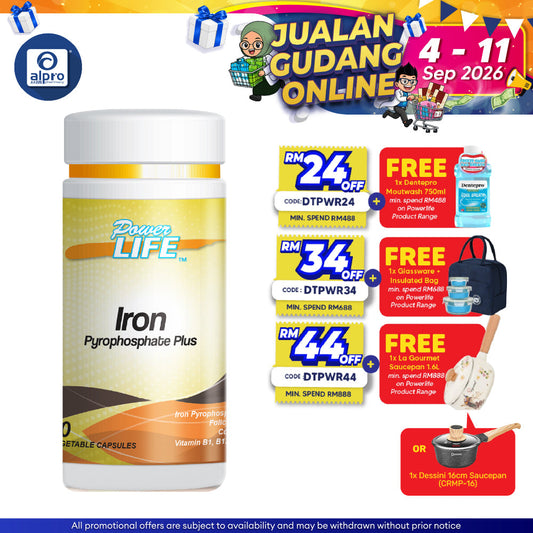 Powerlife Iron Pyrophosphate Plus 60s | Good Iron Absorption Powerlife