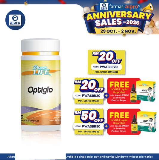 Powerlife Optiglo 60s | Eye Health Supplement