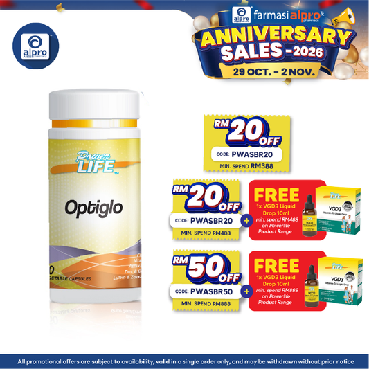 Powerlife Optiglo 60s | Eye Health Supplement