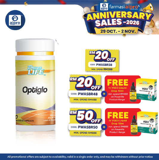 Powerlife Optiglo 60s | Eye Health Supplement