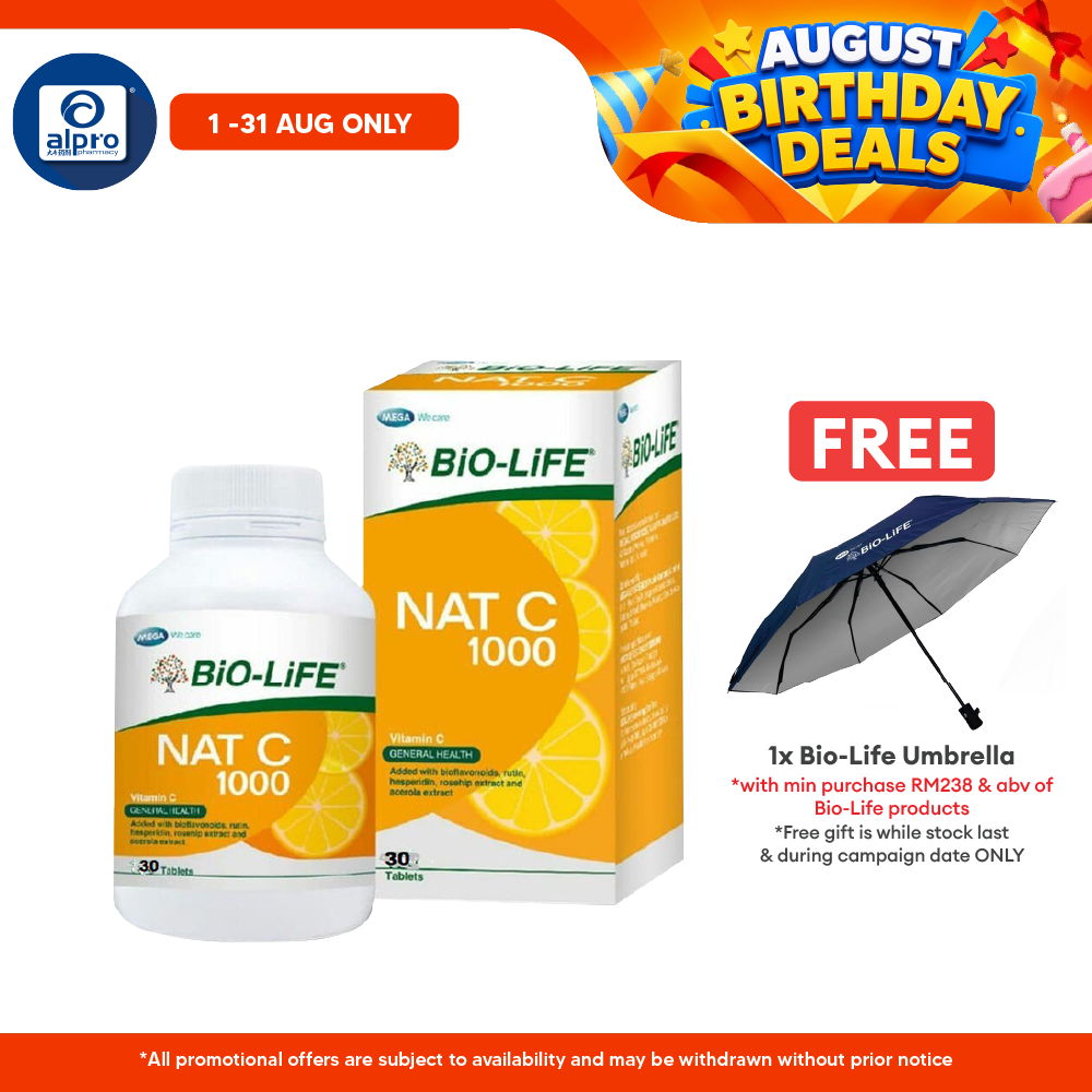 Bio-life Nat C 1000mg 30s | Reduce Risk Colds and Flu Bio-life