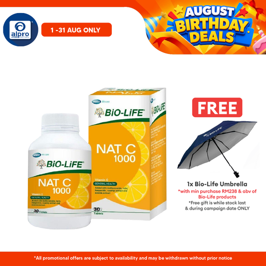 Bio-life Nat C 1000mg 30s | Reduce Risk Colds and Flu Bio-life
