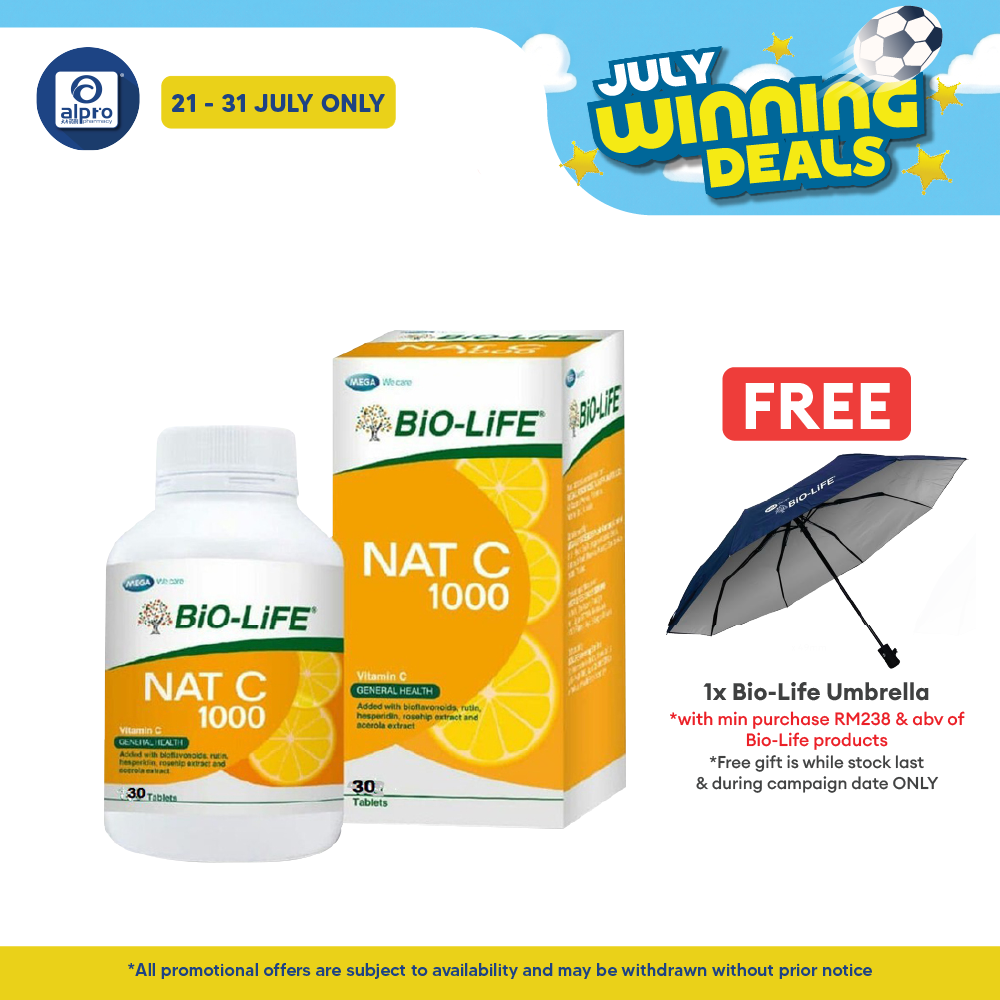Bio-life Nat C 1000mg 30s | Reduce Risk Colds and Flu Bio-life