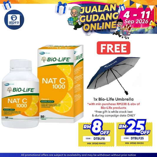 Bio-life Nat C 1000mg 30s | Reduce Risk Colds and Flu Bio-life