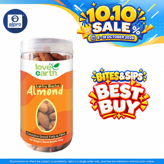 Love Earth Light Roasted Natural Almond 350g | Harvested From USA