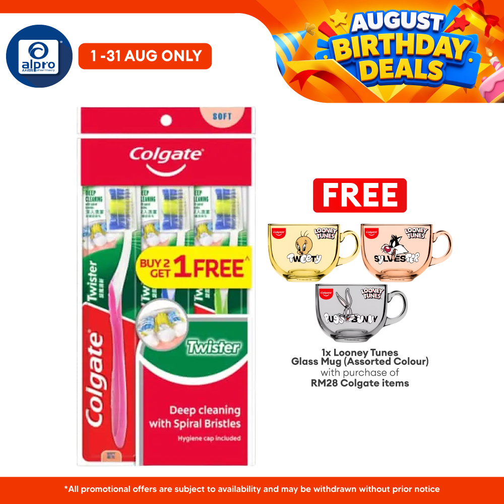 Colgate Toothbrush Twister Soft B2F1 (Poly Bag) | Deep Cleaning Colgate