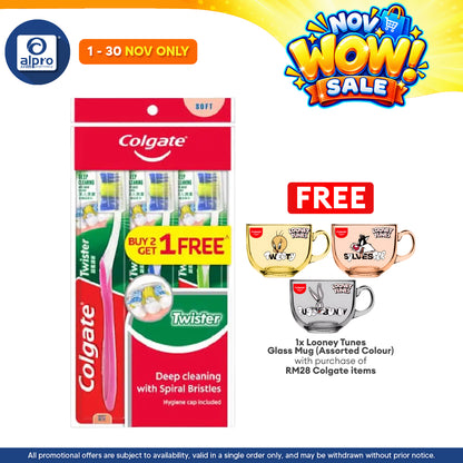 Colgate Toothbrush Twister Soft B2F1 (Poly Bag) | Deep Cleaning