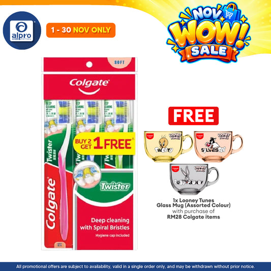 Colgate Toothbrush Twister Soft B2F1 (Poly Bag) | Deep Cleaning