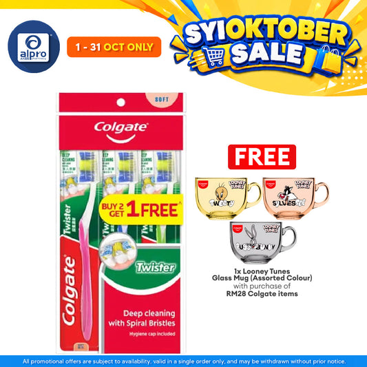 Colgate Toothbrush Twister Soft B2F1 (Poly Bag) | Deep Cleaning