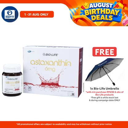 Bio-life Astaxanthin 6mg 30s | Skin Firming & Brightening Bio-life